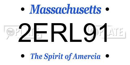 2ERL91 Massachusetts License Plate