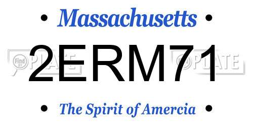 2ERM71 Massachusetts License Plate