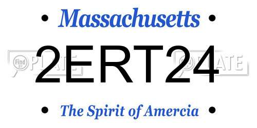 2ERT24 Massachusetts License Plate