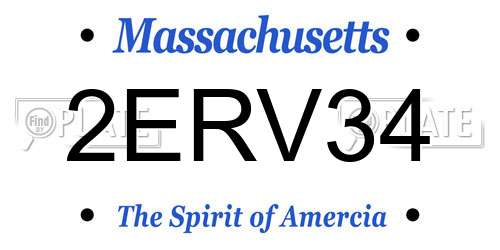2ERV34 Massachusetts License Plate
