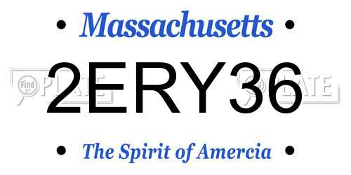 2ERY36 Massachusetts License Plate