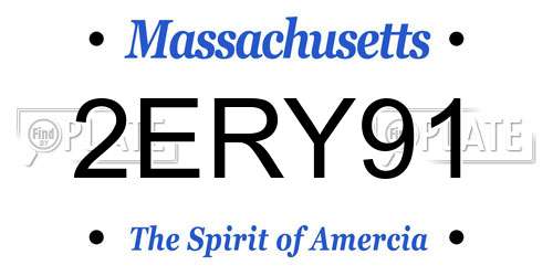 2ERY91 Massachusetts License Plate