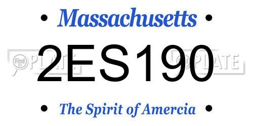 2ES190 Massachusetts License Plate