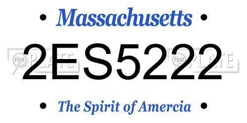 2ES5222 Massachusetts License Plate