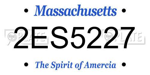 2ES5227 Massachusetts License Plate