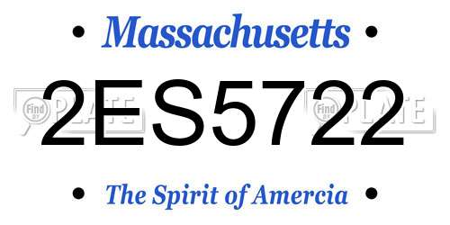 2ES5722 Massachusetts License Plate