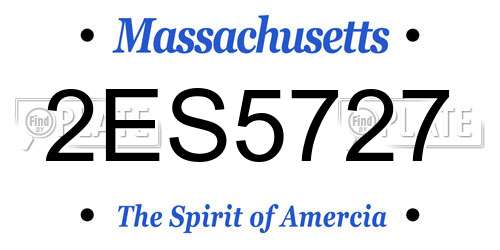 2ES5727 Massachusetts License Plate
