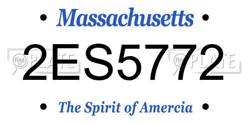 2ES5772 Massachusetts License Plate