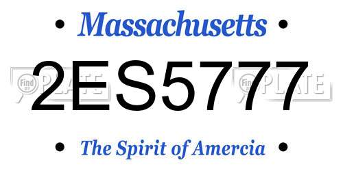 2ES5777 Massachusetts License Plate
