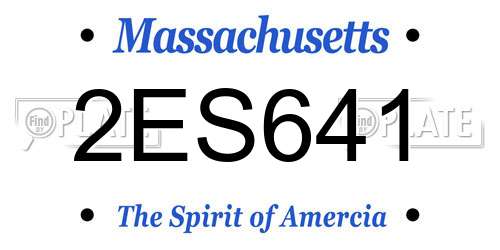 2ES641 Massachusetts License Plate