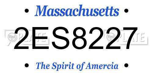 2ES8227 Massachusetts License Plate