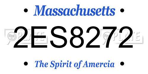 2ES8272 Massachusetts License Plate
