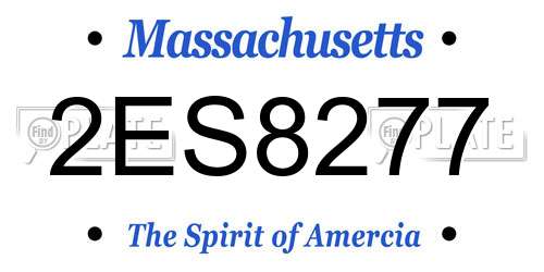 2ES8277 Massachusetts License Plate