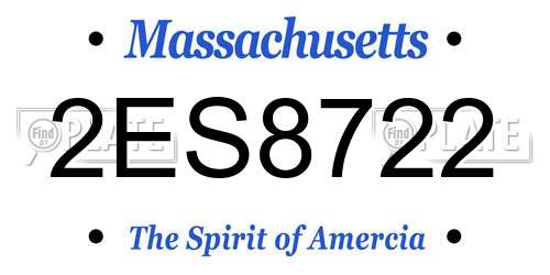 2ES8722 Massachusetts License Plate