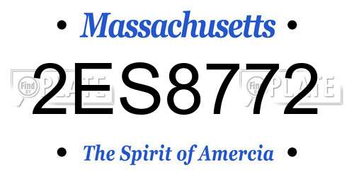 2ES8772 Massachusetts License Plate