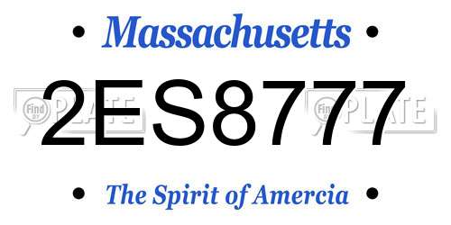 2ES8777 Massachusetts License Plate