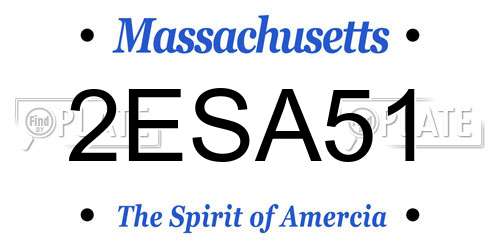 2ESA51 Massachusetts License Plate