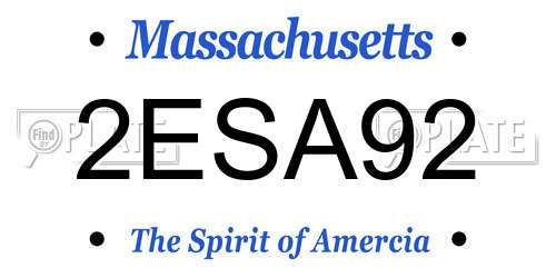 2ESA92 Massachusetts License Plate