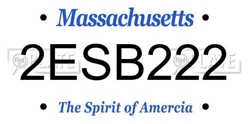 2ESB222 Massachusetts License Plate