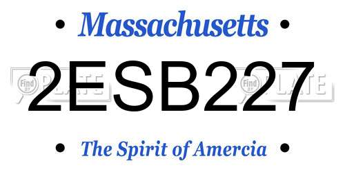 2ESB227 Massachusetts License Plate
