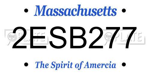 2ESB277 Massachusetts License Plate