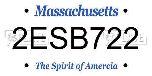 2ESB722 Massachusetts License Plate