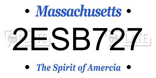 2ESB727 Massachusetts License Plate
