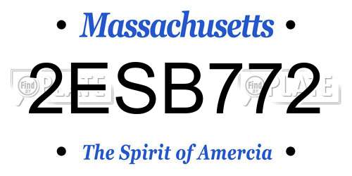 2ESB772 Massachusetts License Plate