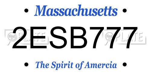 2ESB777 Massachusetts License Plate