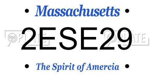 2ESE29 Massachusetts License Plate