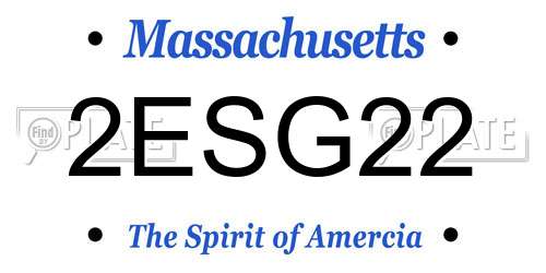 2ESG22 Massachusetts License Plate