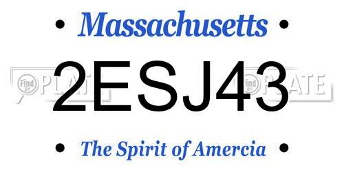 2ESJ43 Massachusetts License Plate