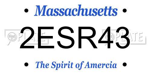 2ESR43 Massachusetts License Plate