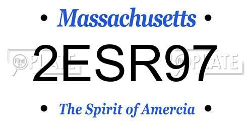 2ESR97 Massachusetts License Plate