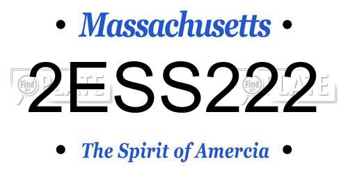 2ESS222 Massachusetts License Plate