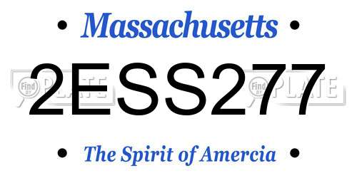 2ESS277 Massachusetts License Plate