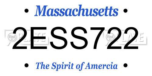 2ESS722 Massachusetts License Plate