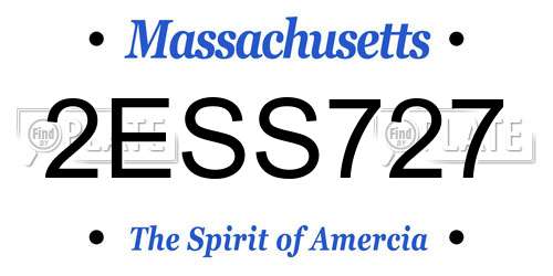2ESS727 Massachusetts License Plate