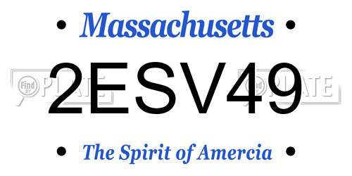 2ESV49 Massachusetts License Plate