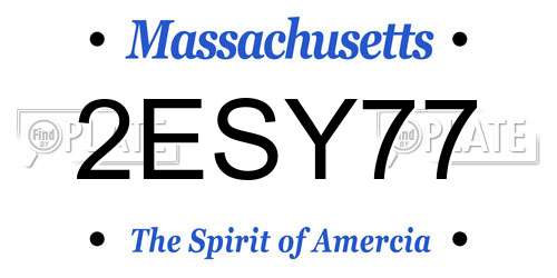 2ESY77 Massachusetts License Plate