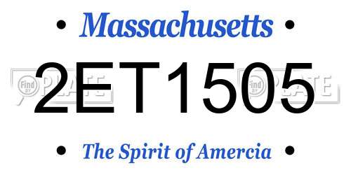 2ET1505 Massachusetts License Plate