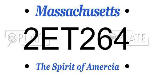 2ET264 Massachusetts License Plate