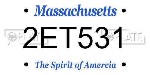 2ET531 Massachusetts License Plate