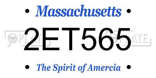 2ET565 Massachusetts License Plate