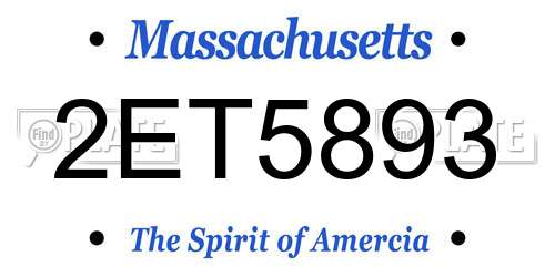 2ET5893 Massachusetts License Plate