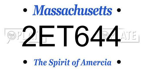 2ET644 Massachusetts License Plate