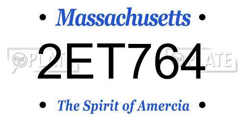 2ET764 Massachusetts License Plate