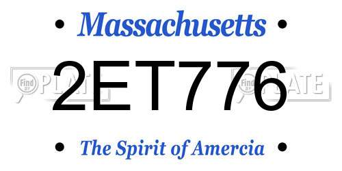 2ET776 Massachusetts License Plate