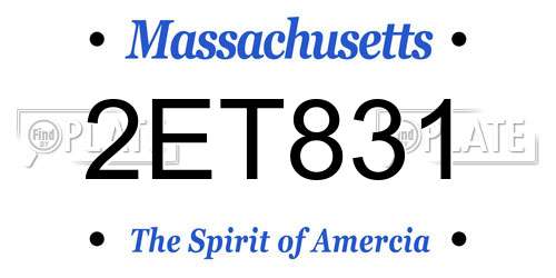 2ET831 Massachusetts License Plate