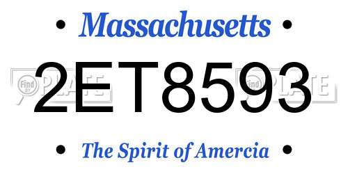 2ET8593 Massachusetts License Plate